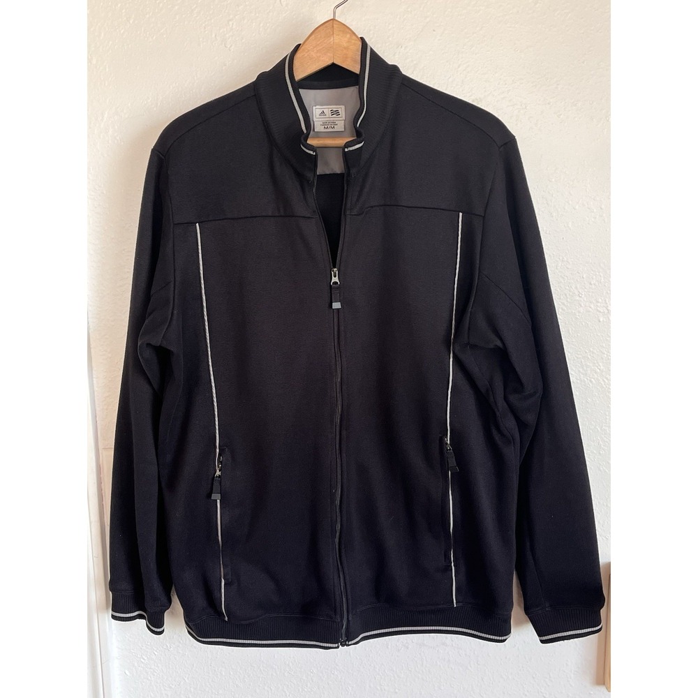 Adidas Men's Full Zip Sweater Size Medium‎ Black Athletic Workout Sweatshirt